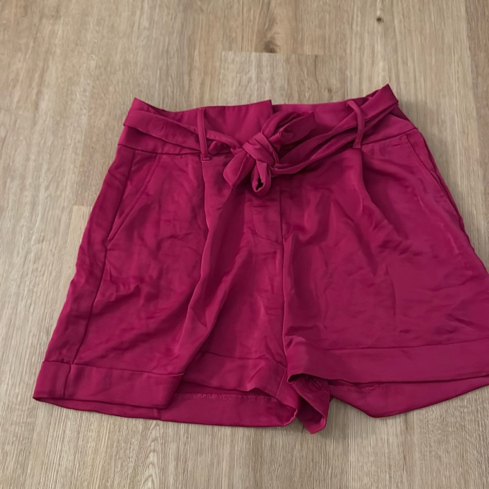 Pink Express high rise satin shorts size 8